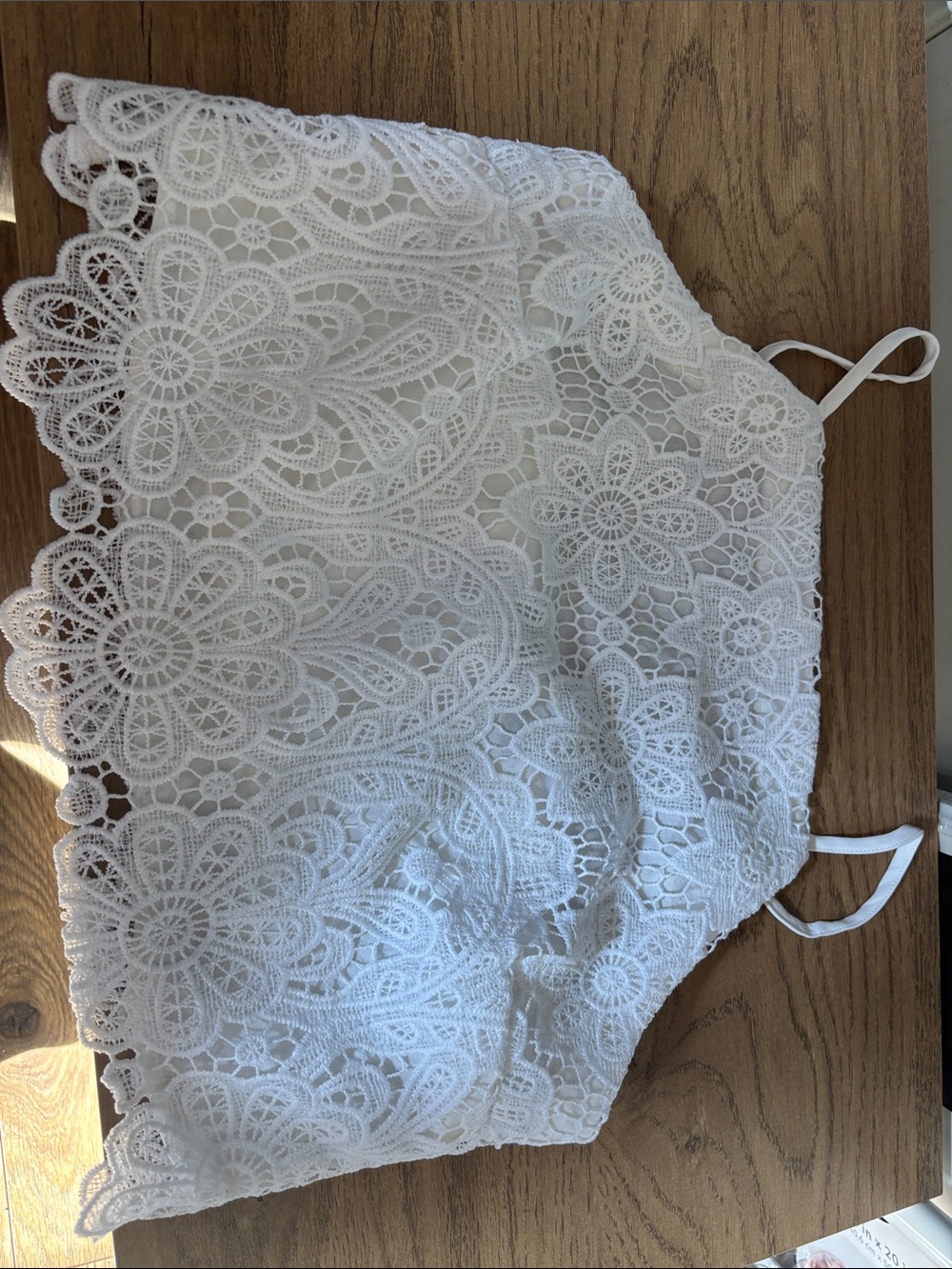 Abercrombie & Fitch White Floral Lace Tank Top